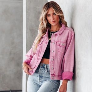 Beautiful pink denim jacket
